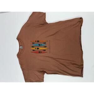 Gildan Ultra Cotton Brown T-Shirt with Kayak Graphic XL